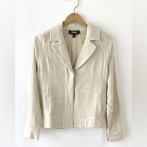 NWT Greylin Roca Relaxed Oatmeal Linen Jacket Size Small - Picture 3 of 12